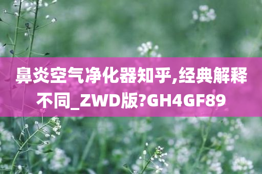 鼻炎空气净化器知乎,经典解释不同_ZWD版?GH4GF89