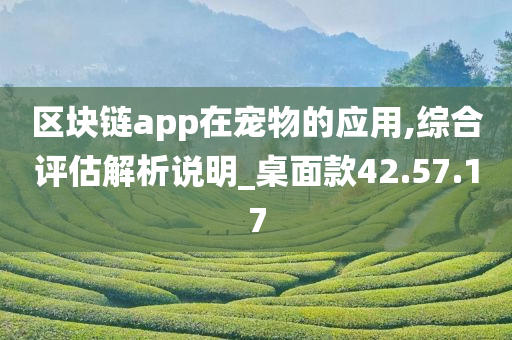 区块链app在宠物的应用,综合评估解析说明_桌面款42.57.17