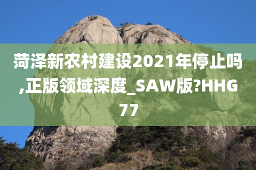 菏泽新农村建设2021年停止吗,正版领域深度_SAW版?HHG77