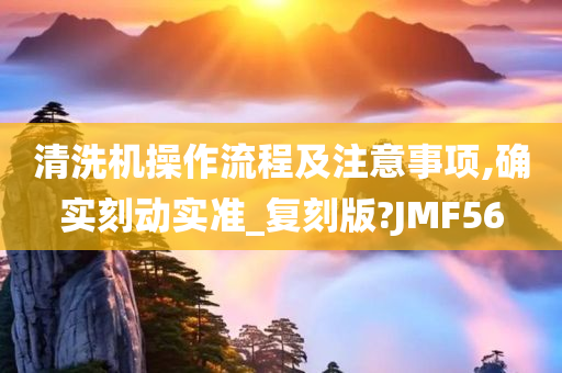 清洗机操作流程及注意事项,确实刻动实准_复刻版?JMF56