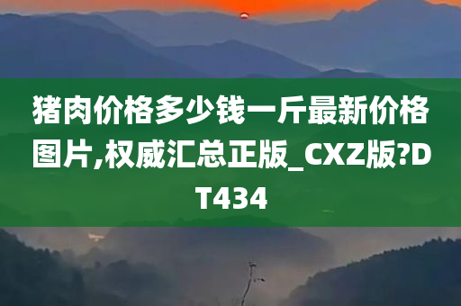 猪肉价格多少钱一斤最新价格图片,权威汇总正版_CXZ版?DT434