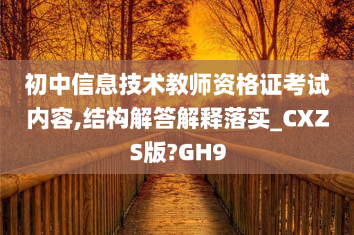 初中信息技术教师资格证考试内容,结构解答解释落实_CXZS版?GH9