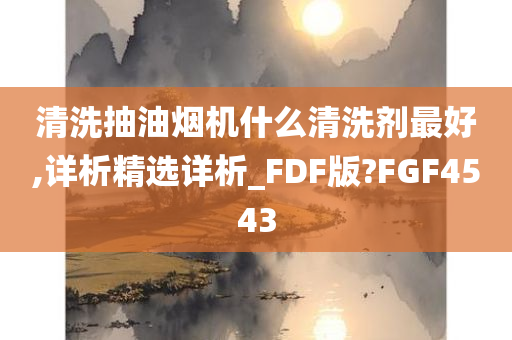 清洗抽油烟机什么清洗剂最好,详析精选详析_FDF版?FGF4543