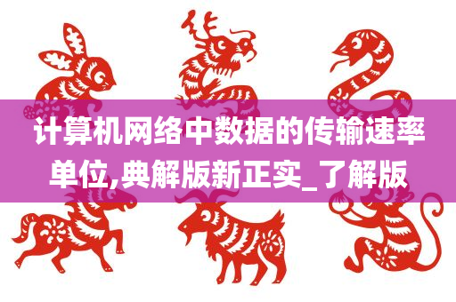 计算机网络中数据的传输速率单位,典解版新正实_了解版