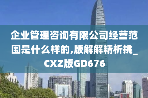 企业管理咨询有限公司经营范围是什么样的,版解解精析挑_CXZ版GD676