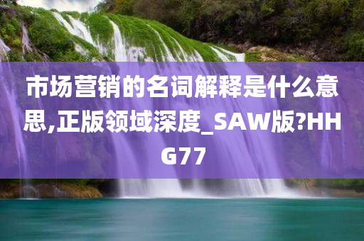 市场营销的名词解释是什么意思,正版领域深度_SAW版?HHG77