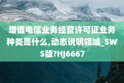 增值电信业务经营许可证业务种类是什么,动态说明领域_SWS版?HJ6667