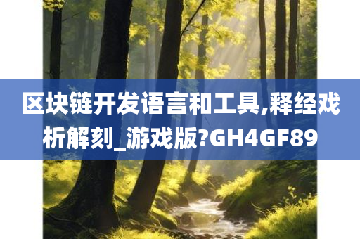 区块链开发语言和工具,释经戏析解刻_游戏版?GH4GF89