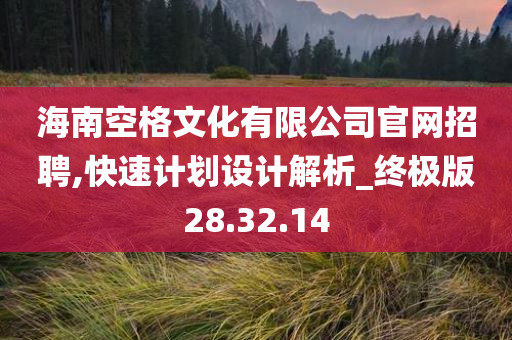 海南空格文化有限公司官网招聘,快速计划设计解析_终极版28.32.14