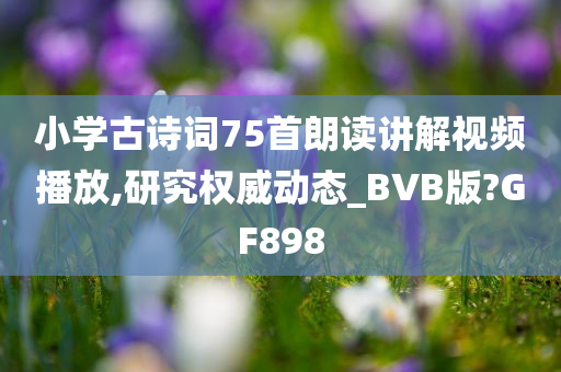 小学古诗词75首朗读讲解视频播放,研究权威动态_BVB版?GF898