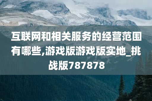 互联网和相关服务的经营范围有哪些,游戏版游戏版实地_挑战版787878