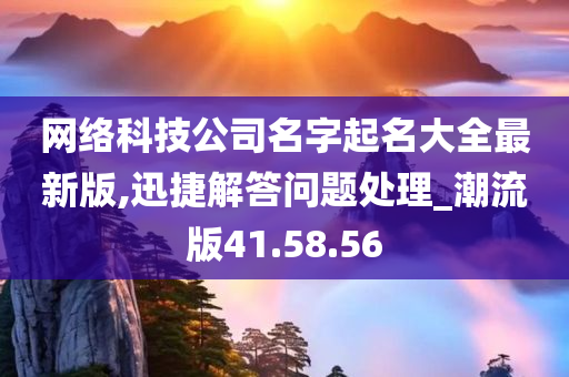 网络科技公司名字起名大全最新版,迅捷解答问题处理_潮流版41.58.56