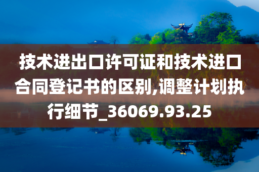 技术进出口许可证和技术进口合同登记书的区别,调整计划执行细节_36069.93.25