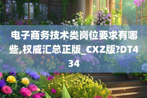 电子商务技术类岗位要求有哪些,权威汇总正版_CXZ版?DT434