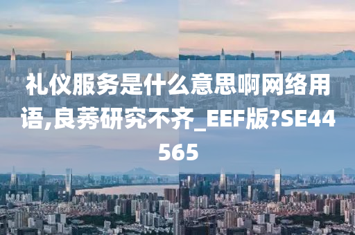 礼仪服务是什么意思啊网络用语,良莠研究不齐_EEF版?SE44565