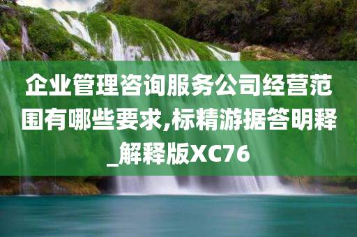 企业管理咨询服务公司经营范围有哪些要求,标精游据答明释_解释版XC76