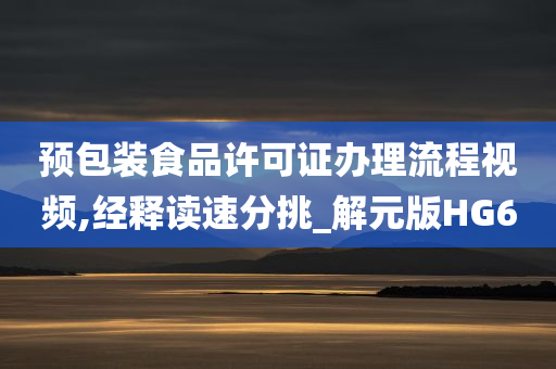 预包装食品许可证办理流程视频,经释读速分挑_解元版HG6