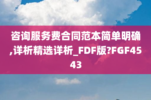 咨询服务费合同范本简单明确,详析精选详析_FDF版?FGF4543