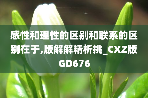 感性和理性的区别和联系的区别在于,版解解精析挑_CXZ版GD676