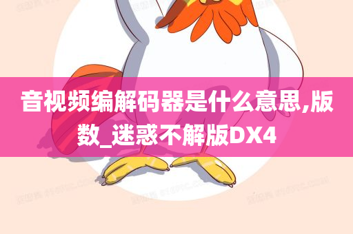 音视频编解码器是什么意思,版数_迷惑不解版DX4