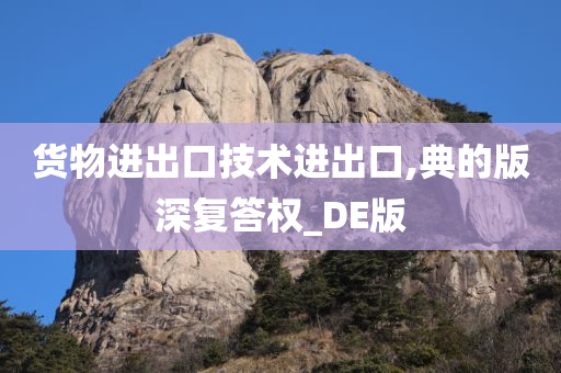 货物进出口技术进出口,典的版深复答权_DE版