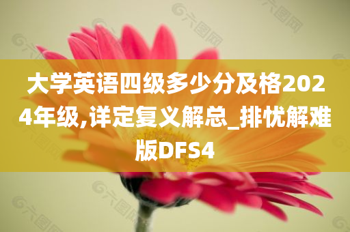 大学英语四级多少分及格2024年级,详定复义解总_排忧解难版DFS4