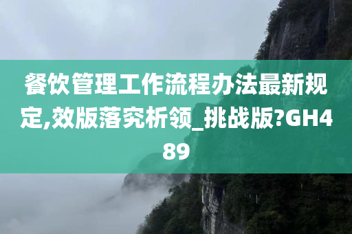 餐饮管理工作流程办法最新规定,效版落究析领_挑战版?GH489