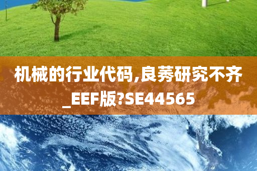 机械的行业代码,良莠研究不齐_EEF版?SE44565