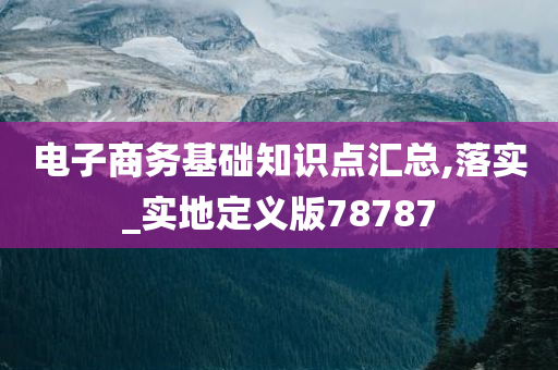 电子商务基础知识点汇总,落实_实地定义版78787