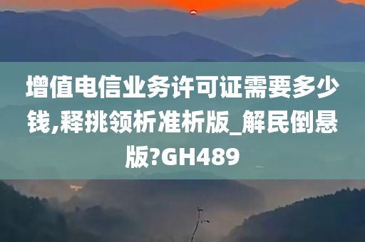 增值电信业务许可证需要多少钱,释挑领析准析版_解民倒悬版?GH489