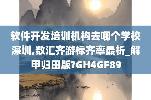 软件开发培训机构去哪个学校深圳,数汇齐游标齐率最析_解甲归田版?GH4GF89