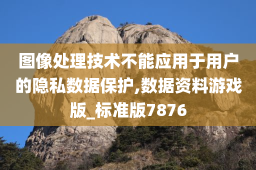 图像处理技术不能应用于用户的隐私数据保护,数据资料游戏版_标准版7876