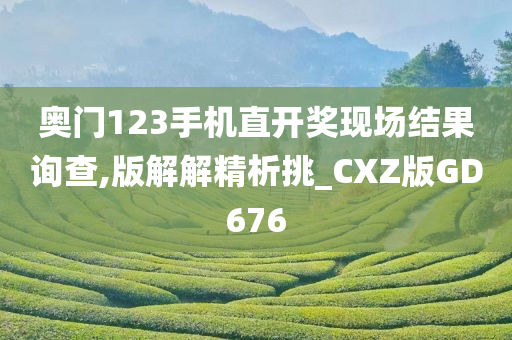 奥门123手机直开奖现场结果询查,版解解精析挑_CXZ版GD676