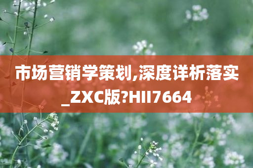 市场营销学策划,深度详析落实_ZXC版?HII7664