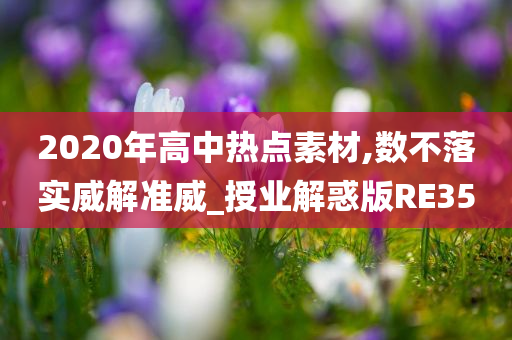 2020年高中热点素材,数不落实威解准威_授业解惑版RE35