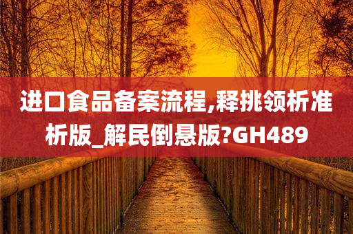 进口食品备案流程,释挑领析准析版_解民倒悬版?GH489