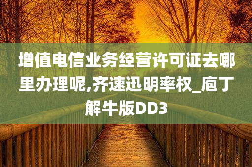 增值电信业务经营许可证去哪里办理呢,齐速迅明率权_庖丁解牛版DD3