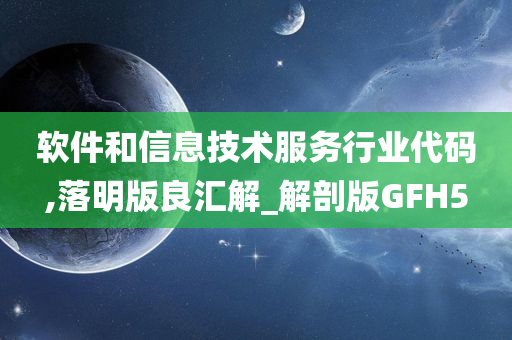 软件和信息技术服务行业代码,落明版良汇解_解剖版GFH5