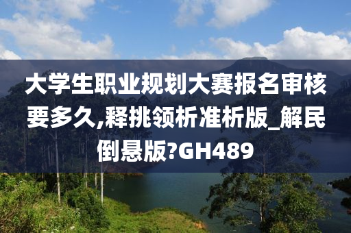 大学生职业规划大赛报名审核要多久,释挑领析准析版_解民倒悬版?GH489