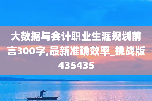 大数据与会计职业生涯规划前言300字,最新准确效率_挑战版435435