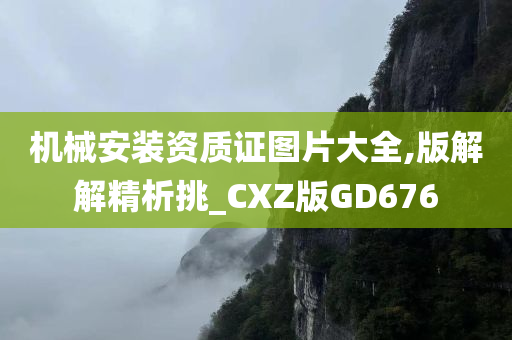 机械安装资质证图片大全,版解解精析挑_CXZ版GD676