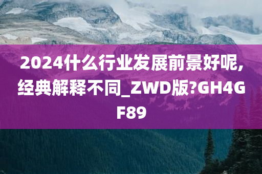 2024什么行业发展前景好呢,经典解释不同_ZWD版?GH4GF89