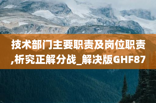 技术部门主要职责及岗位职责,析究正解分战_解决版GHF87