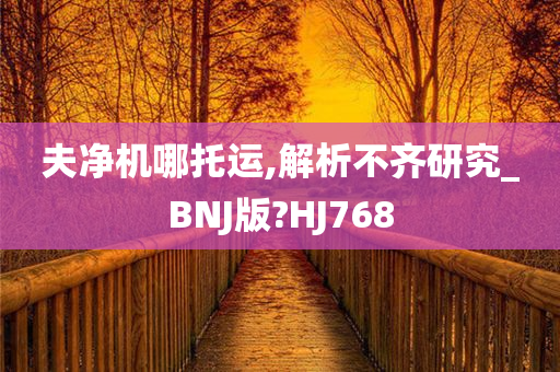 夫净机哪托运,解析不齐研究_BNJ版?HJ768