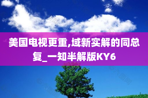 美国电视更重,域新实解的同总复_一知半解版KY6