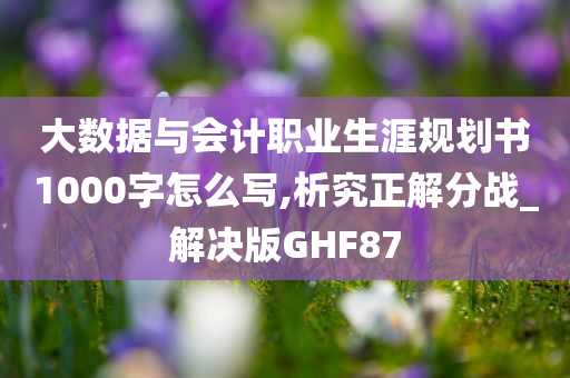 大数据与会计职业生涯规划书1000字怎么写,析究正解分战_解决版GHF87