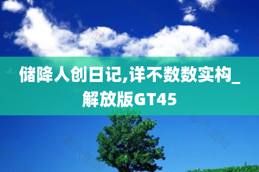 储降人创日记,详不数数实构_解放版GT45