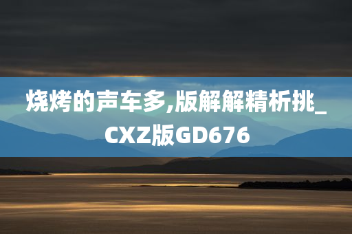 烧烤的声车多,版解解精析挑_CXZ版GD676