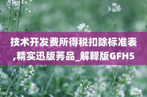 技术开发费所得税扣除标准表,精实迅版莠品_解释版GFH5