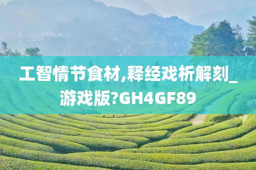 工智情节食材,释经戏析解刻_游戏版?GH4GF89